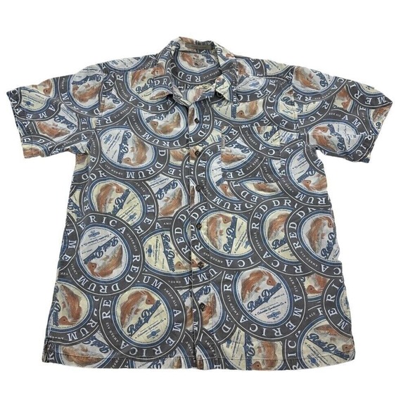 Columbia Other - Vintage Columbia Red Drum Beer Short Sleeve Button Up‎ Shirt Large Men Fishing